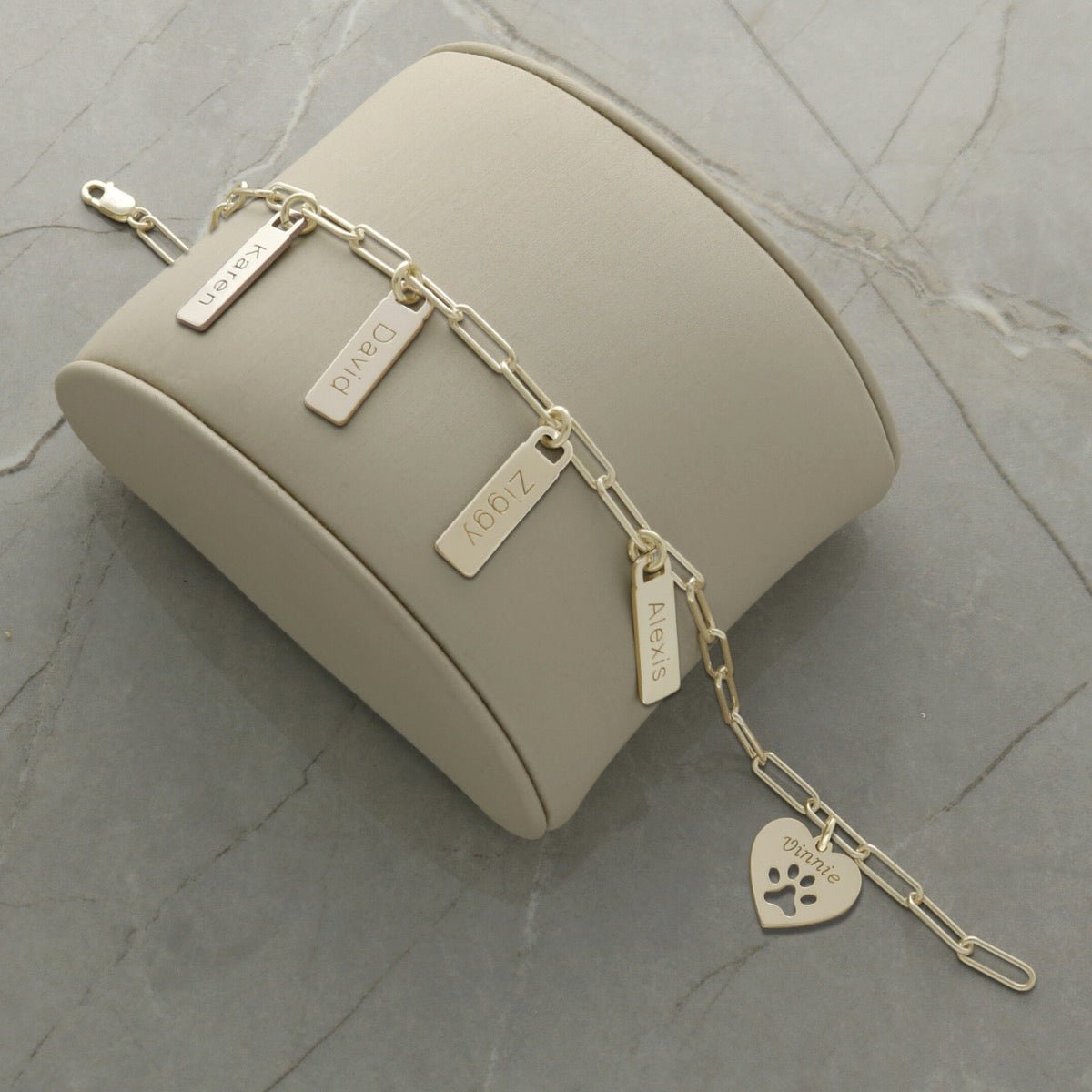9ct Yellow Gold Plated Paper Clip Link Bracelet With Engraved Tag Options - Love Silver Jewellery