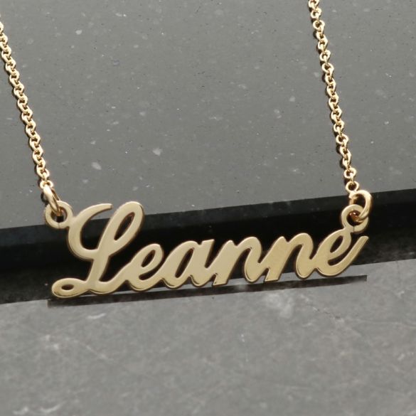 9ct Yellow Gold Carrie Style Personalised Name Necklace (Sex & The City) - Love Silver Jewellery