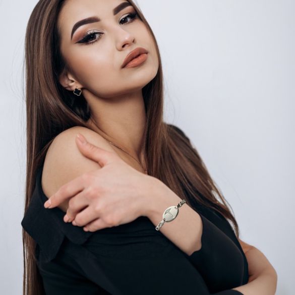 Sterling Silver Ladies Medic ID Bracelet With Free Engraving - Love Silver Jewellery