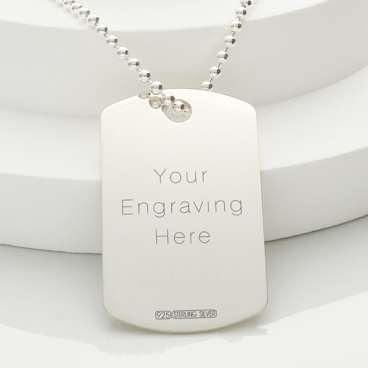 Sterling Silver ICE Medical Alert Cross Large Dog Tag Pendant - Love Silver Jewellery