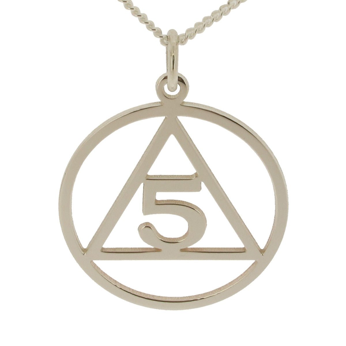 Sterling Silver Sobriety Recovery Pendant With Number Necklace - Love Silver Jewellery