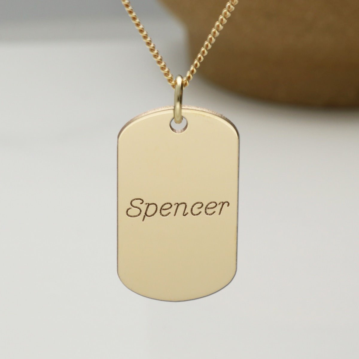 9ct Yellow Gold Mini Dog Tag With Optional Engraving - Love Silver Jewellery