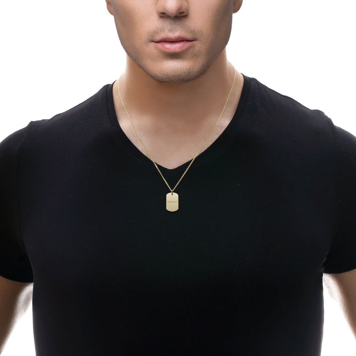 9ct Yellow Gold Mini Dog Tag With Optional Engraving - Love Silver Jewellery