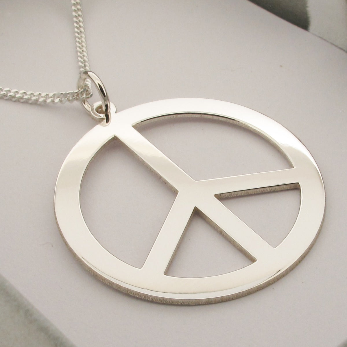 Sterling Silver Engraved Peace CND Coin Disc Pendant