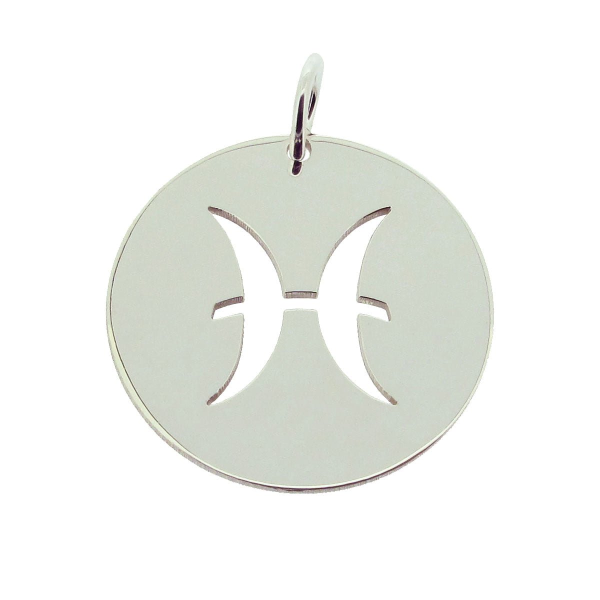 Sterling Silver 15mm Round Zodiac Pendant With Chain - Love Silver Jewellery