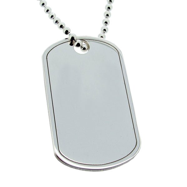 Sterling Silver Large Dog Tag With Optional Engraving - Love Silver Jewellery