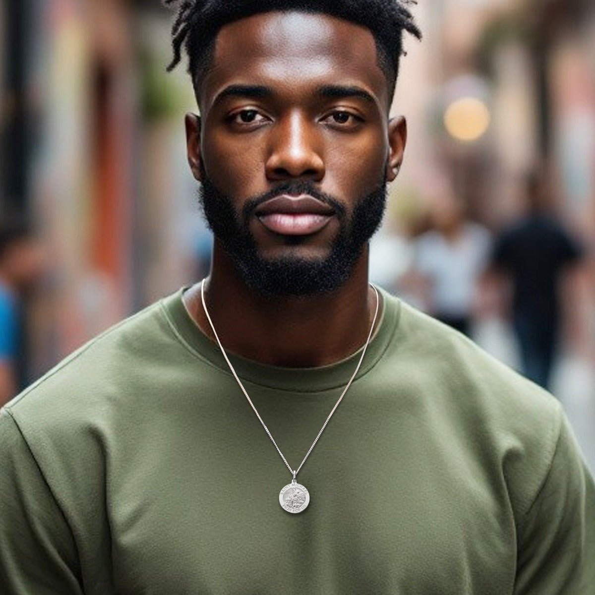 Sterling Silver St Michael Medal With Optional Engraving and Chain - Love Silver Jewellery