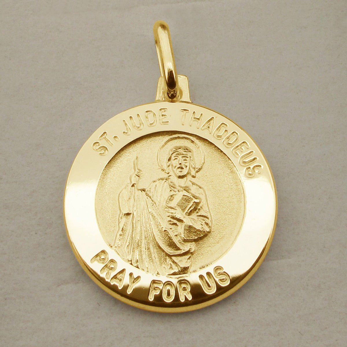 9ct Yellow Gold Plated St Jude Thaddeus Medal With Optional Engraving and Chain - Love Silver Jewellery