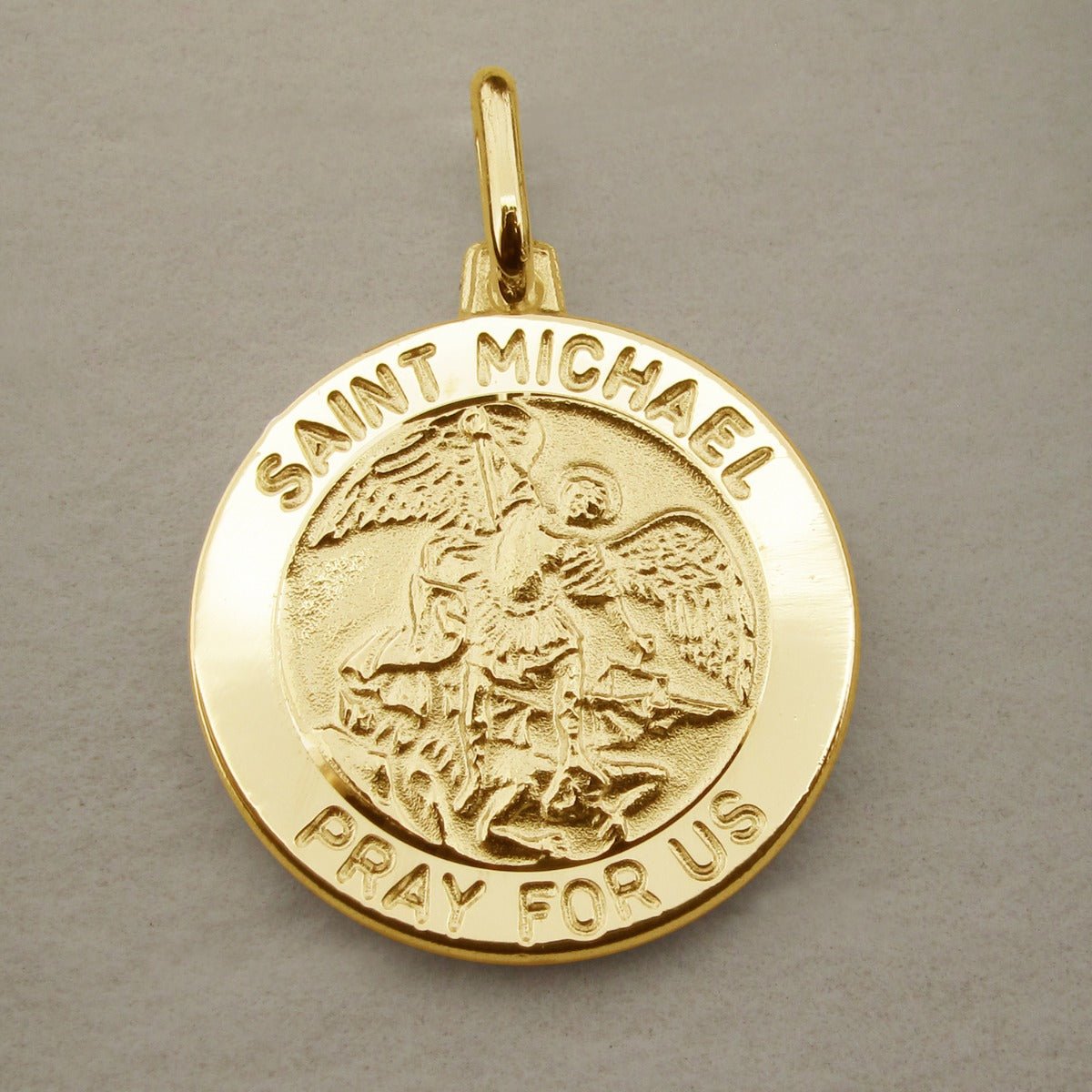 9ct Yellow Gold Plated St Michael Medal With Optional Engraving and Chain - Love Silver Jewellery
