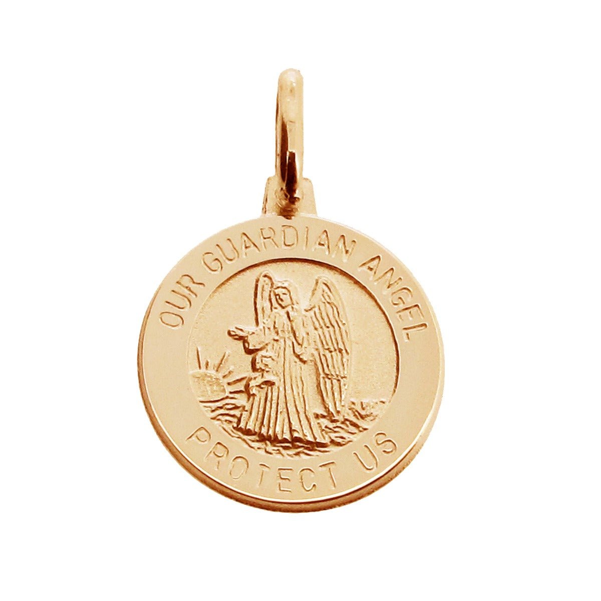 9ct Rose Gold Plated Guardian Angel Pendant With Optional Engraving and Chain - Love Silver Jewellery