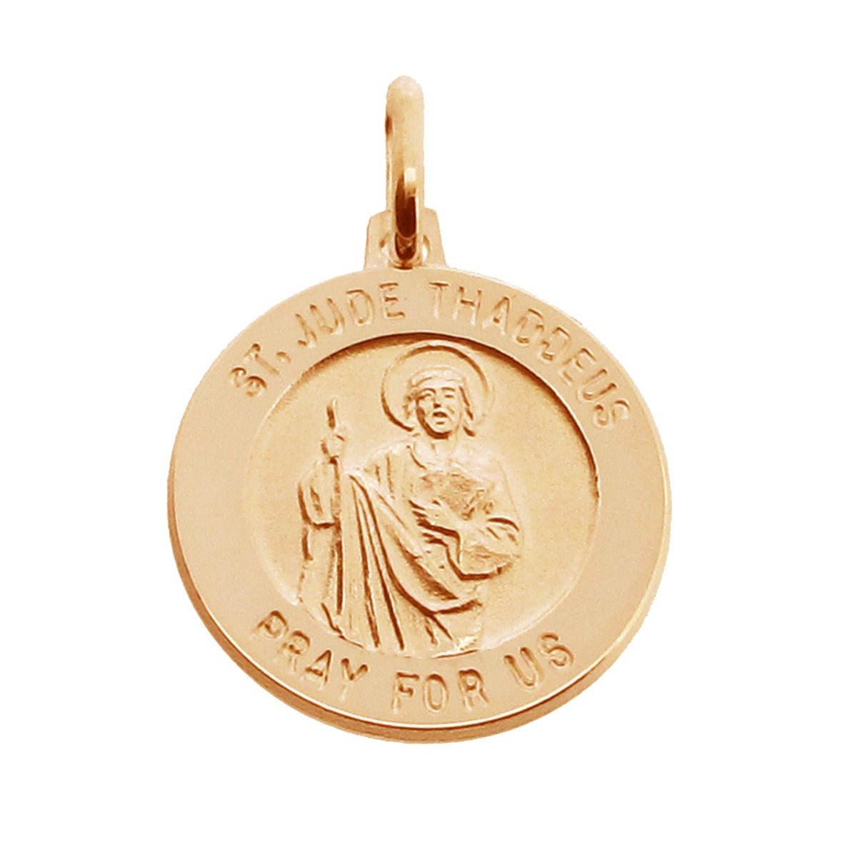 9ct Rose Gold Plated St Jude Thaddeus Medal With Optional Engraving and Chain - Love Silver Jewellery
