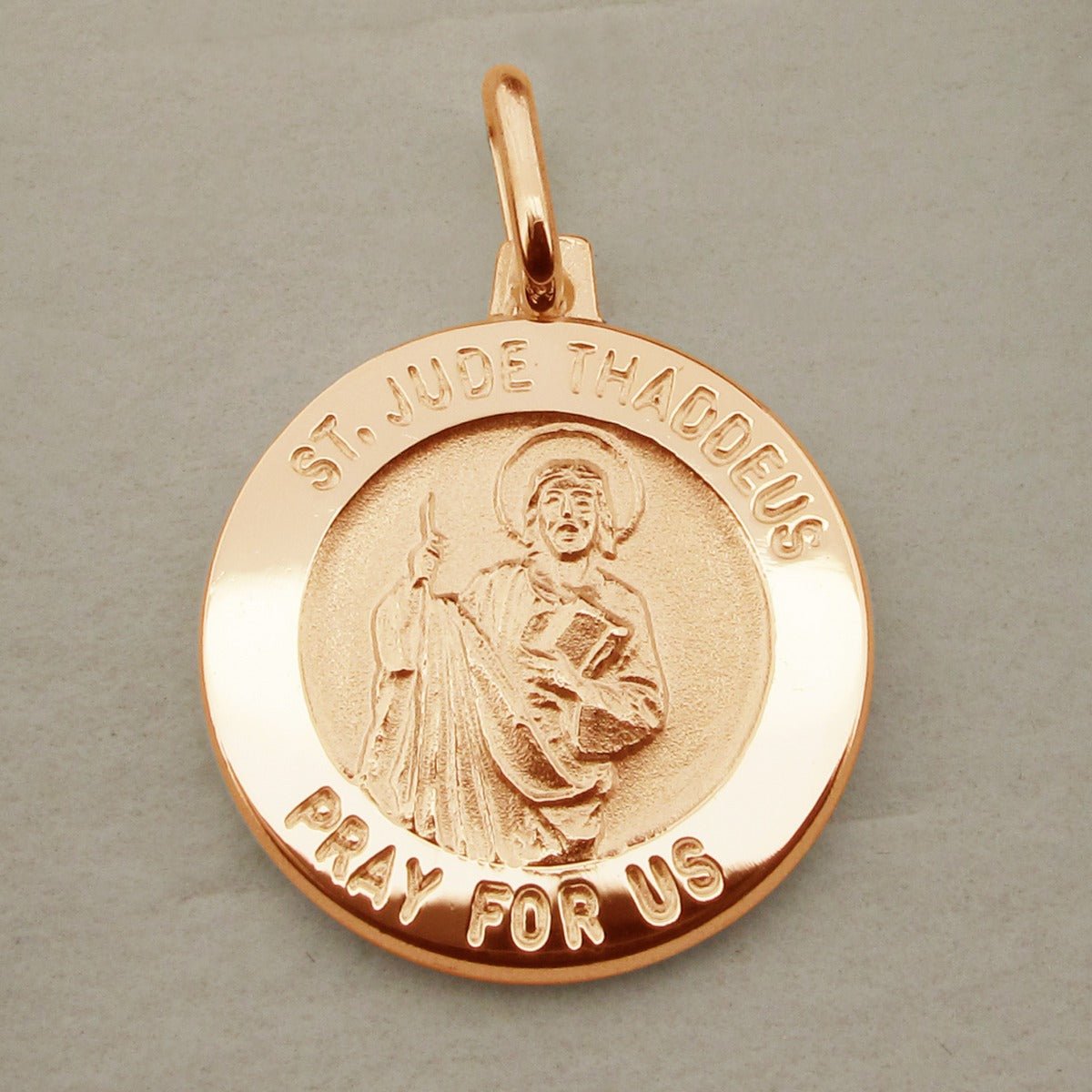 9ct Rose Gold Plated St Jude Thaddeus Medal With Optional Engraving and Chain - Love Silver Jewellery