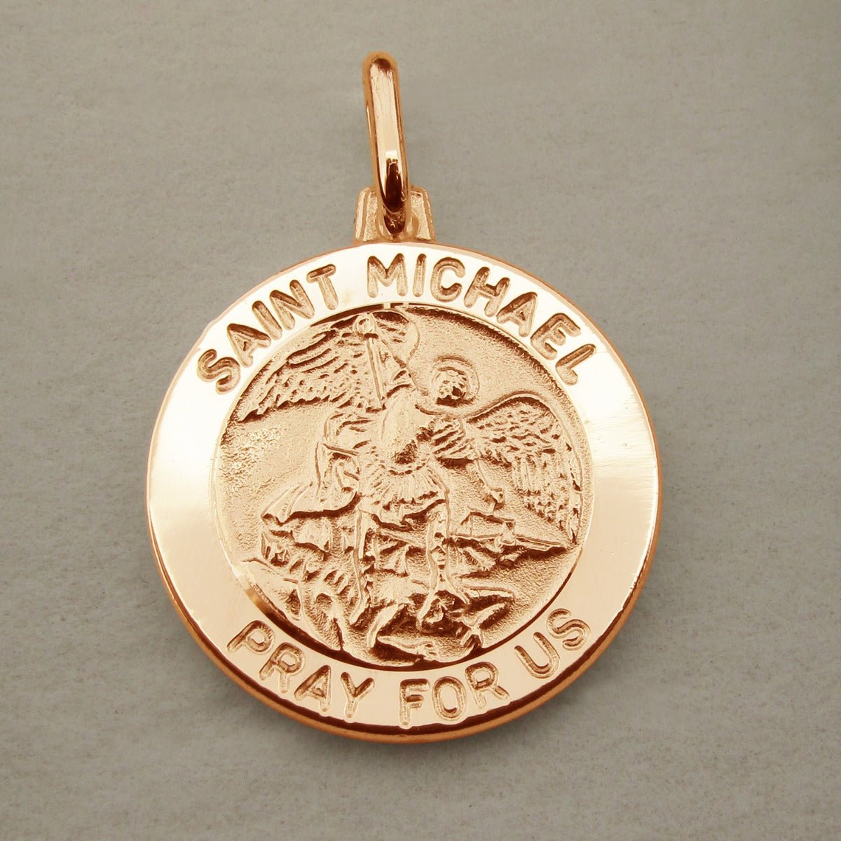 9ct Rose Gold Plated St Michael Medal With Optional Engraving and Chain - Love Silver Jewellery
