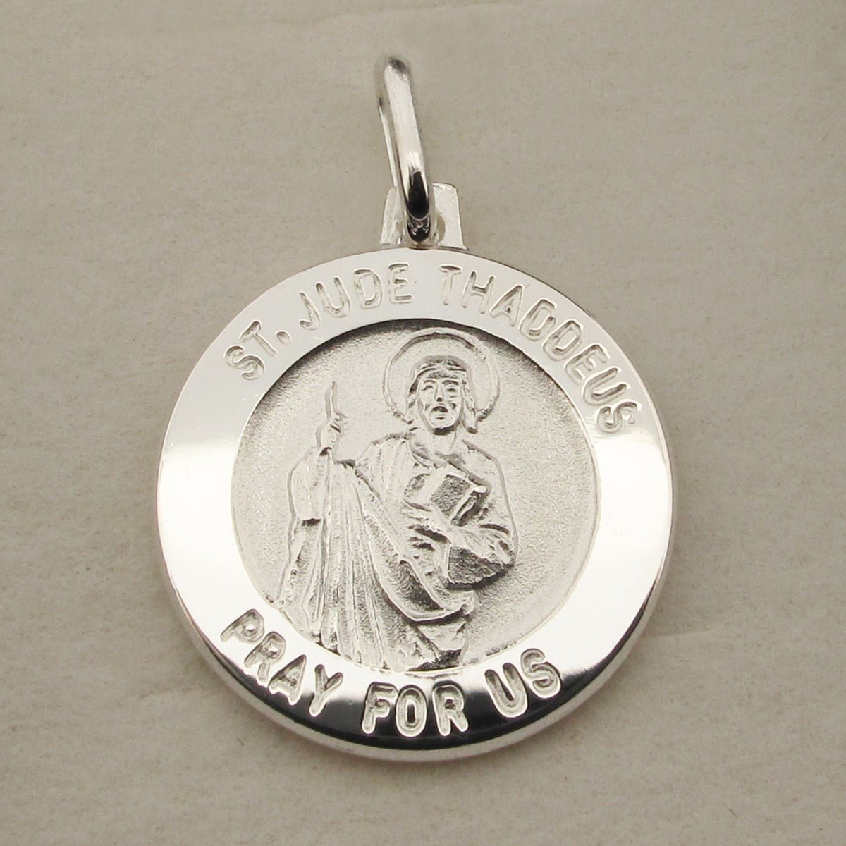 Sterling Silver St Jude Thaddeus Medal With Optional Engraving and Chain - Love Silver Jewellery