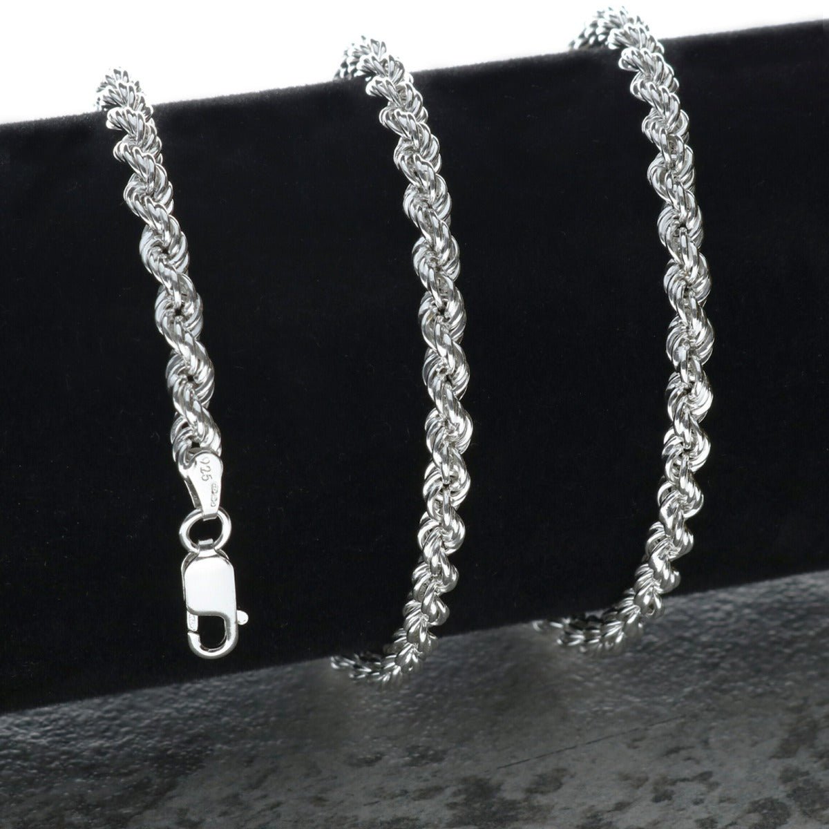 Sterling Silver 3mm Rope Chain - Love Silver Jewellery