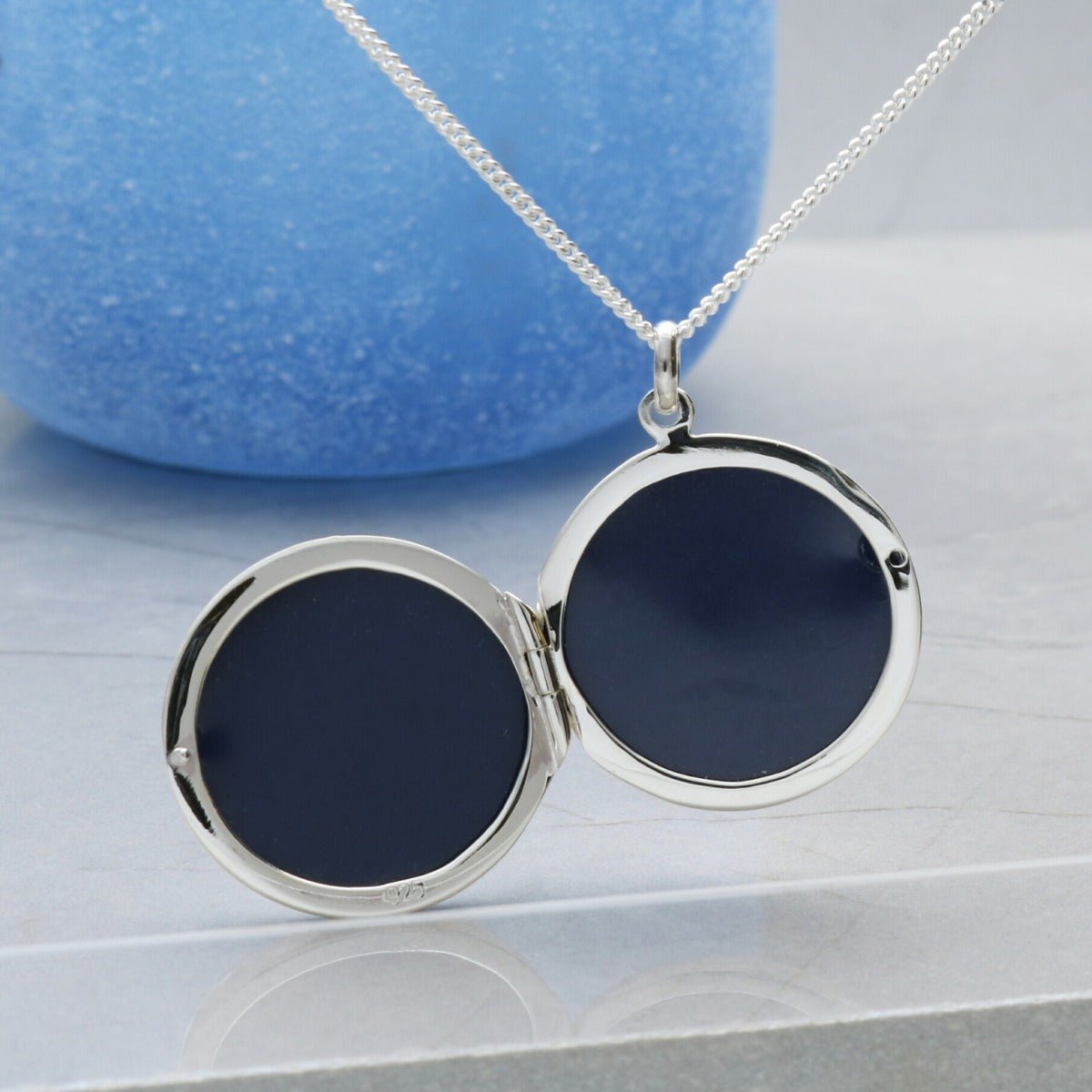 Sterling Silver Round Locket With Optional Engraving - Love Silver Jewellery