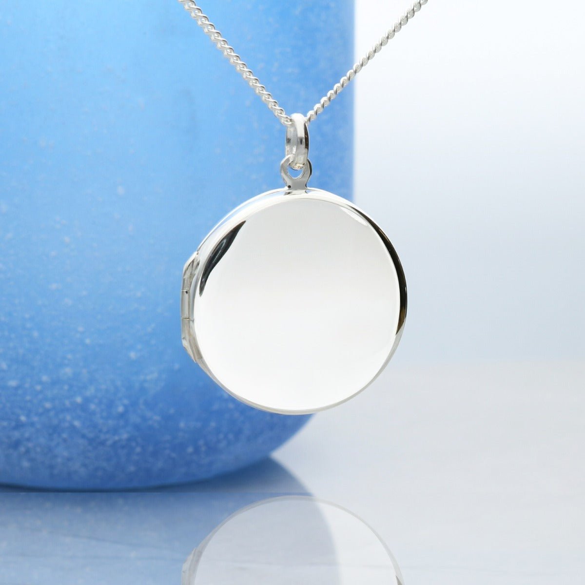 Sterling Silver Round Locket With Optional Engraving - Love Silver Jewellery