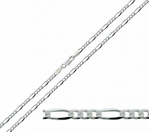 Sterling Silver 2.5mm Figaro Chain - Love Silver Jewellery