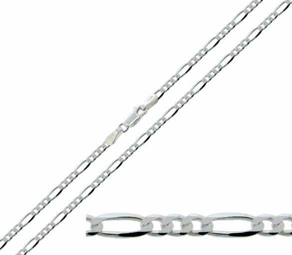 Sterling Silver 3.2mm Figaro Chain - Love Silver Jewellery