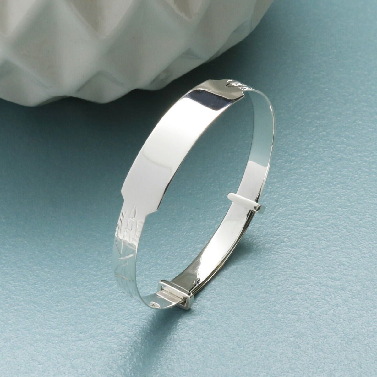 Sterling Silver Baby & Children Expandable ID Bangle With Optional Engraving - Love Silver Jewellery