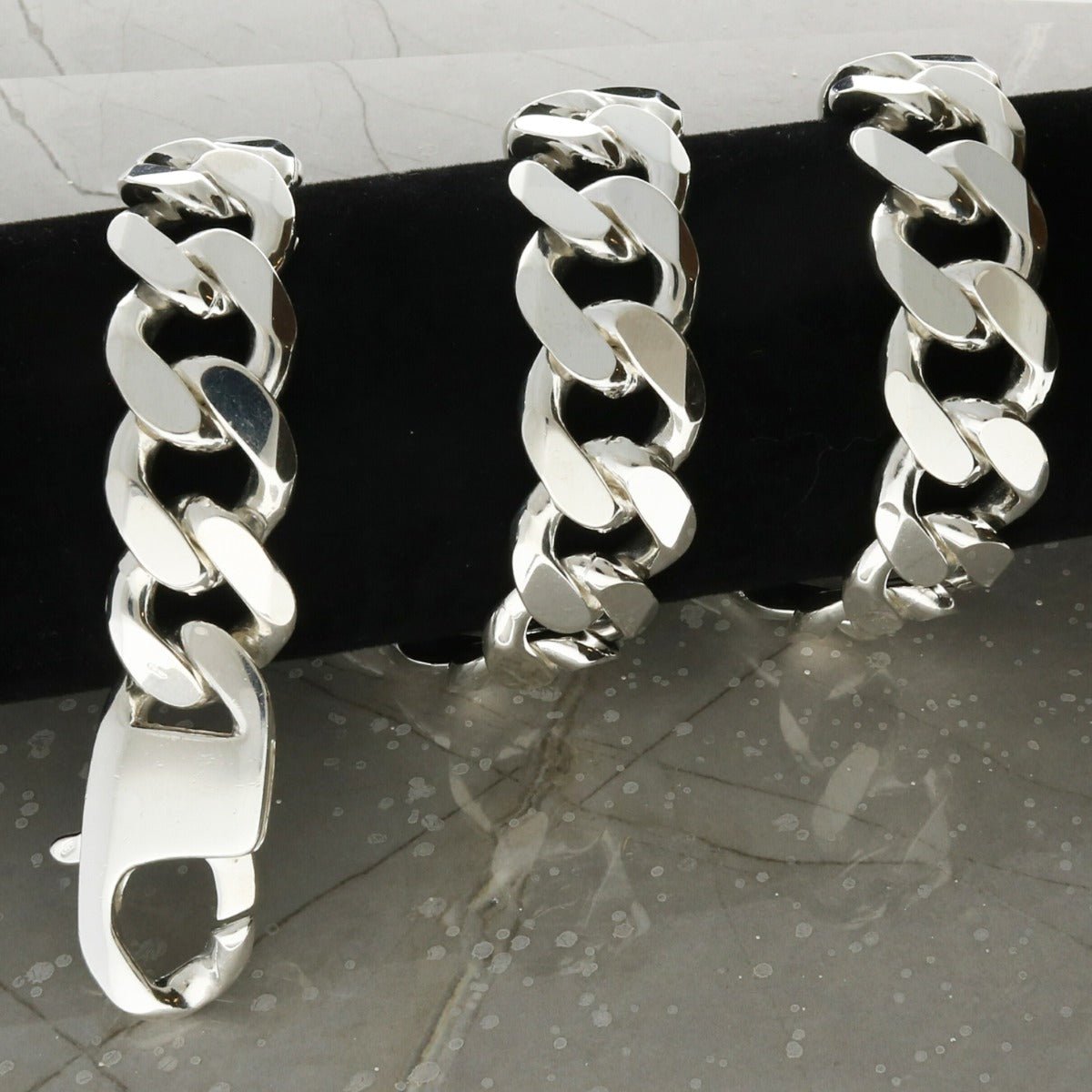 Sterling Silver Men's Heavy 19mm Flat Curb Chain - Love Silver Jewellery