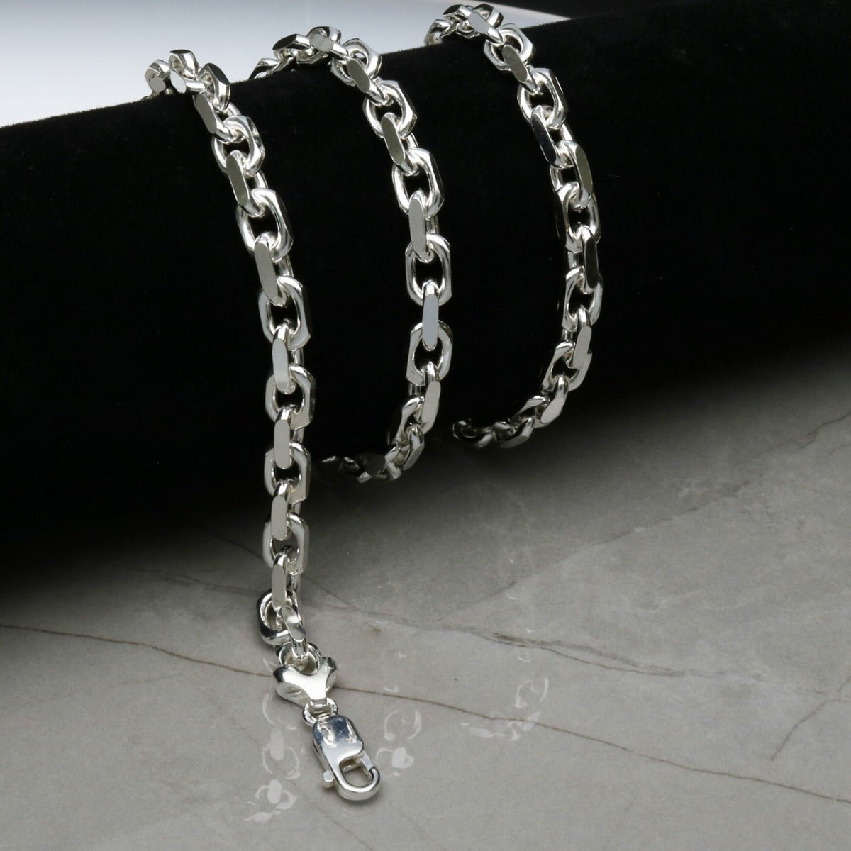 Sterling Silver 6mm Mens Diamond Cut Belcher Bracelet - Love Silver Jewellery