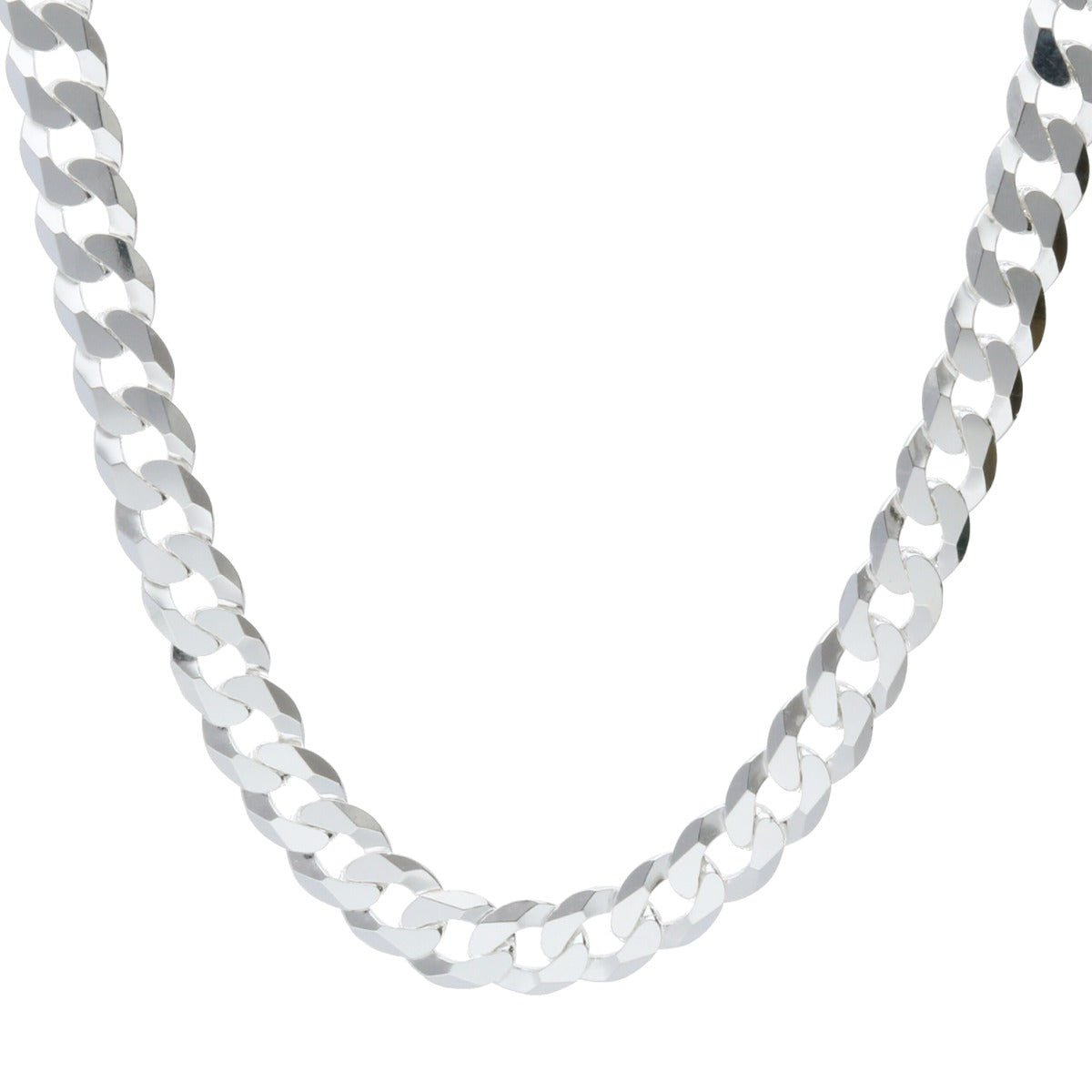 Sterling Silver 8mm Mens Curb Chain - Love Silver Jewellery