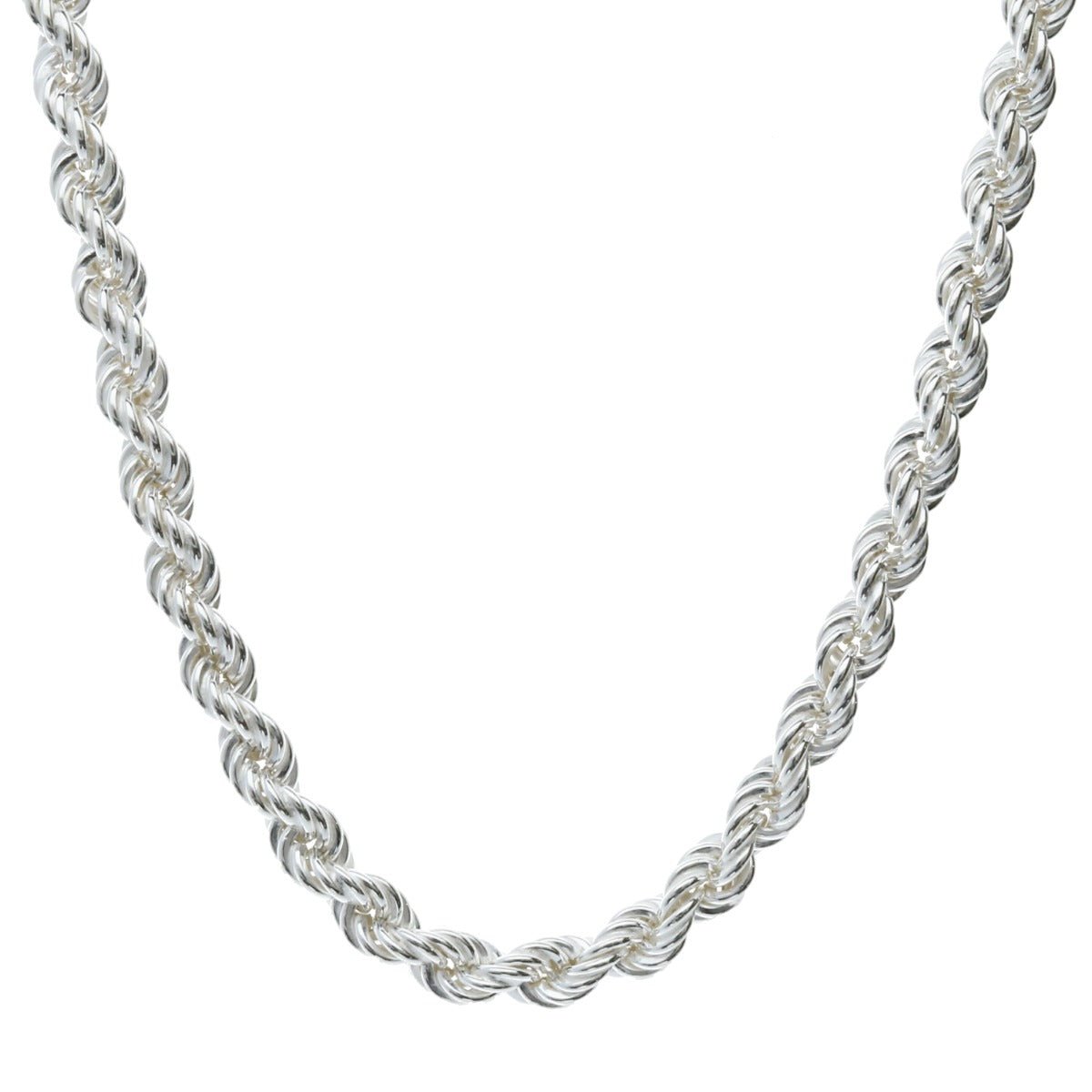 Sterling Silver 6mm Rope Chain - Love Silver Jewellery