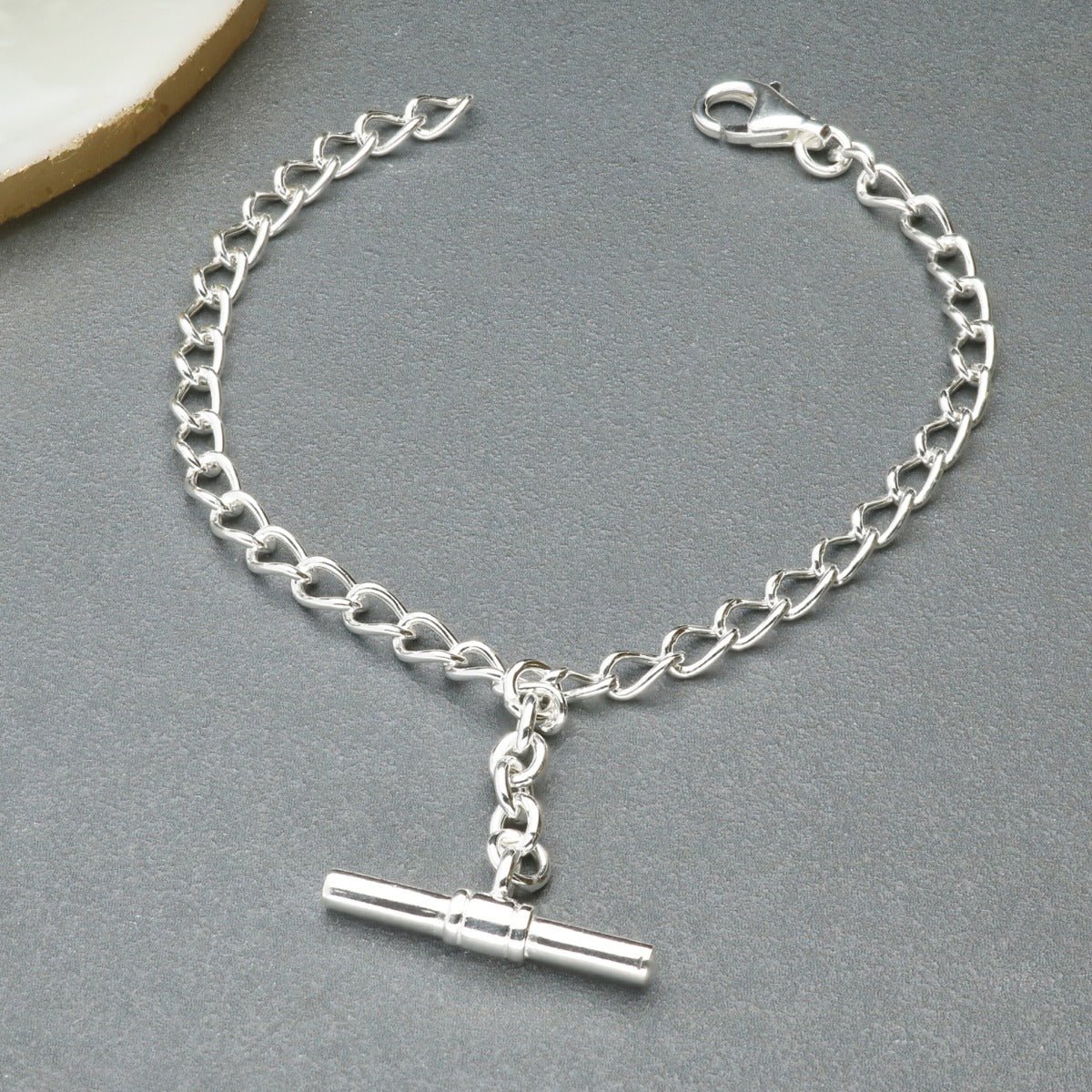 Sterling Silver Ladies T - Bar Bracelet - Love Silver Jewellery