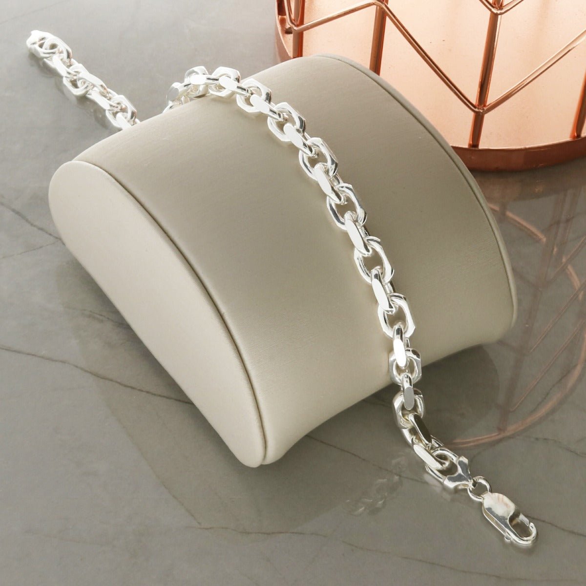 Sterling Silver 6mm DC Belcher Bracelet - Love Silver Jewellery