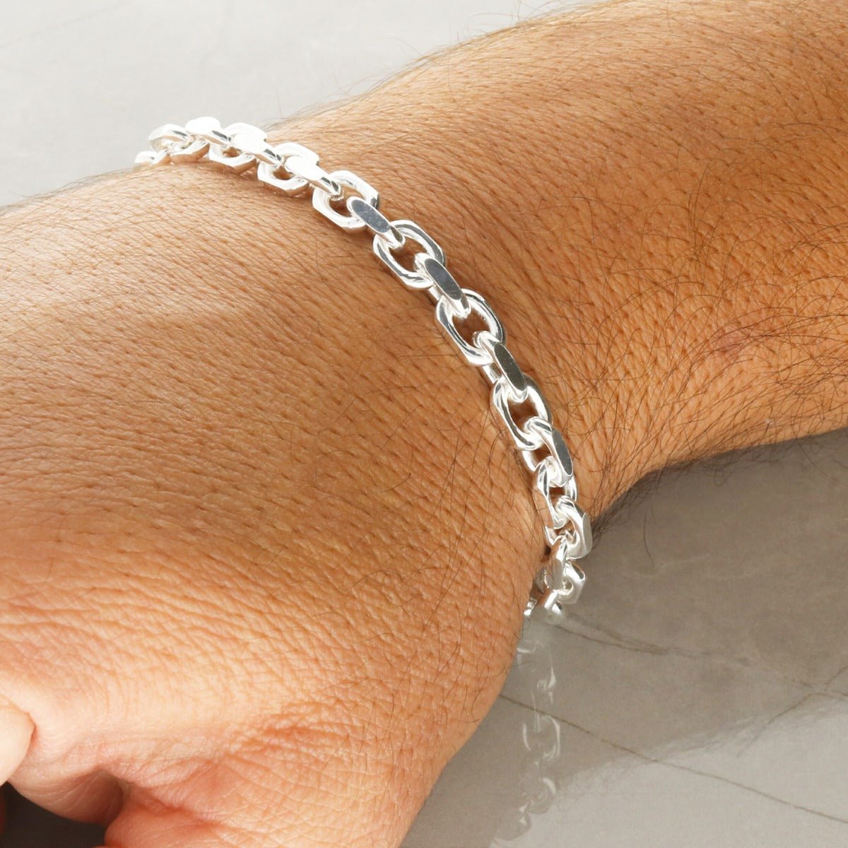 Sterling Silver 6mm DC Belcher Bracelet - Love Silver Jewellery