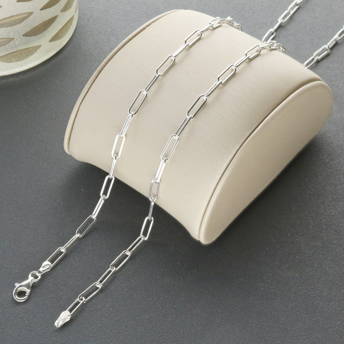 Sterling Silver 3mm Paper Clip Link Chain - Love Silver Jewellery