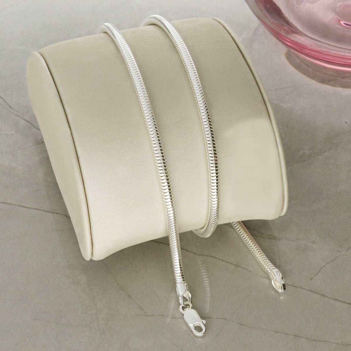 Sterling Silver 3mm Snake Link Chain - Love Silver Jewellery