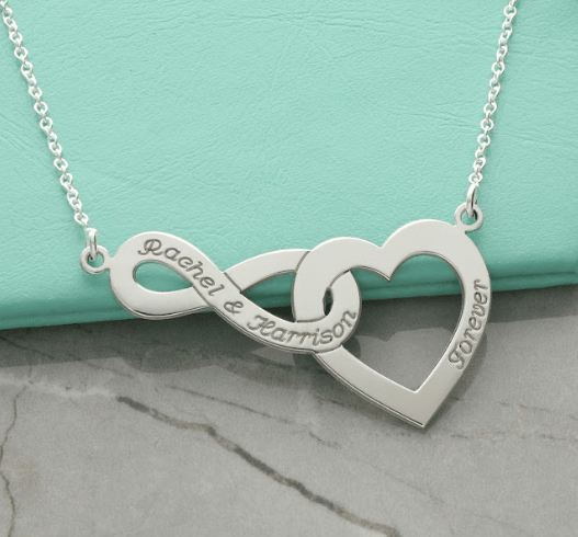 Sterling Silver Entwined Infinity Heart Necklace - Love Silver Jewellery