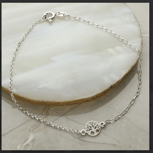 Sterling Silver Tree Of Life Anklet - Love Silver Jewellery