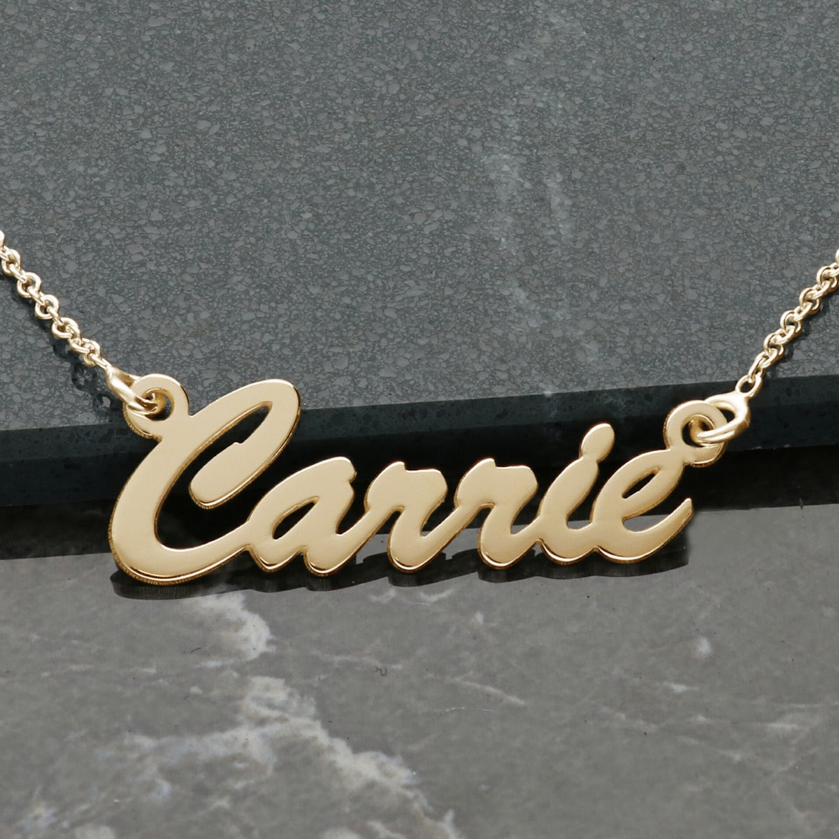 9ct Yellow Gold Vermeil Script Style Personalised Name Necklace