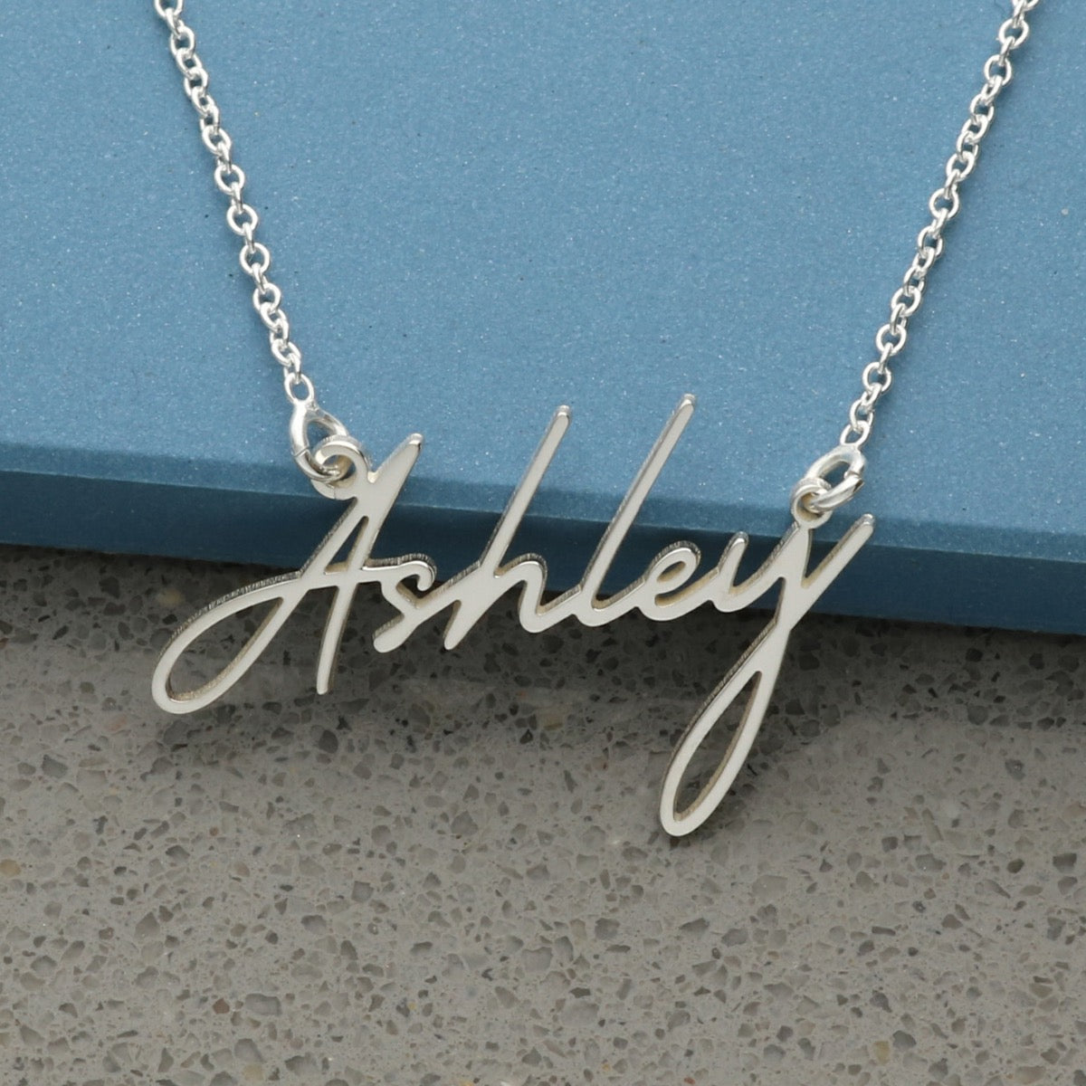 Sterling Silver Signature Style Name Necklace with Tarnish Resistant Coating