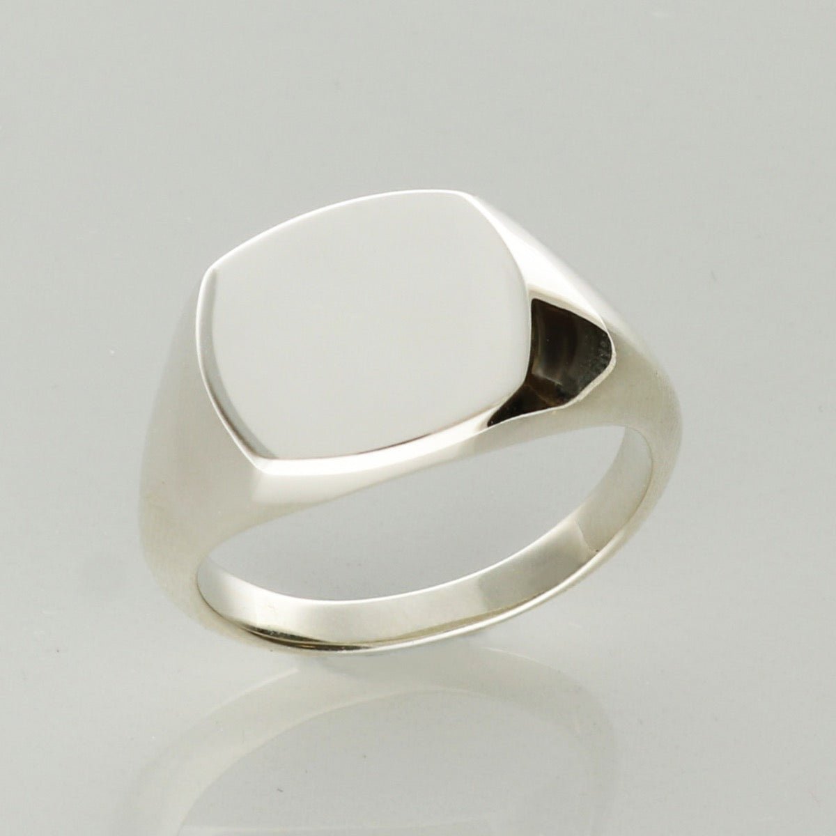 Sterling Silver Mens Signet Ring With Optional Engraving - Love Silver Jewellery