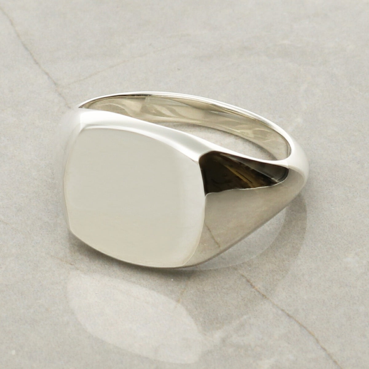 Sterling Silver Mens Signet Ring With Optional Engraving - Love Silver Jewellery