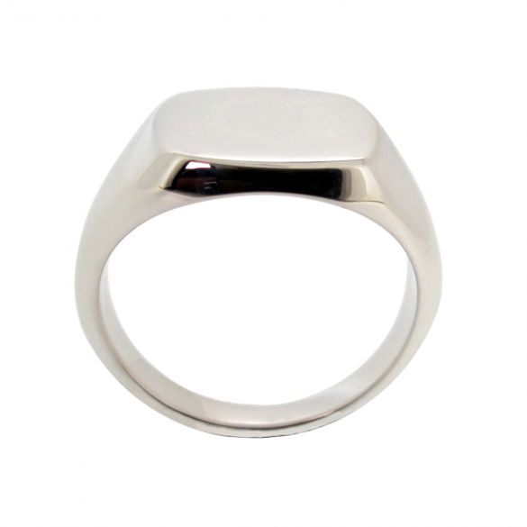 Sterling Silver Signet Ring with Engraved Initials - Love Silver Jewellery