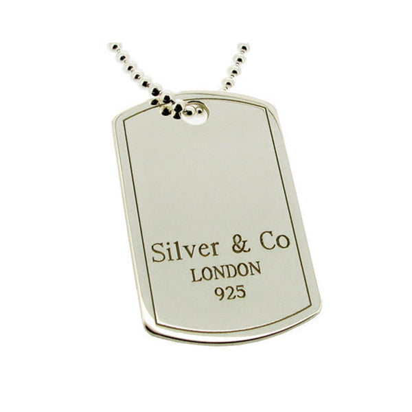 Sterling Silver & Co Large Dog Tag With Optional Engraving