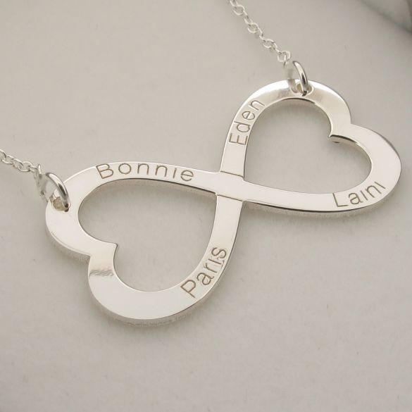 Sterling Silver Infinity Heart Necklace - Love Silver Jewellery