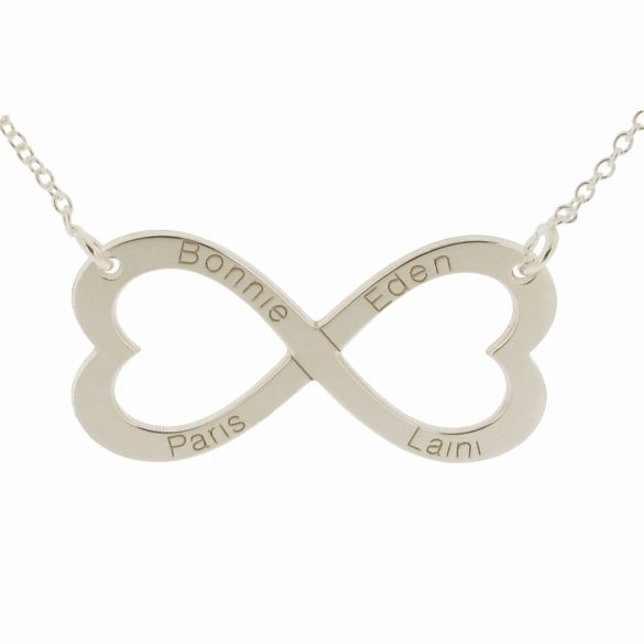 Sterling Silver Infinity Heart Necklace - Love Silver Jewellery
