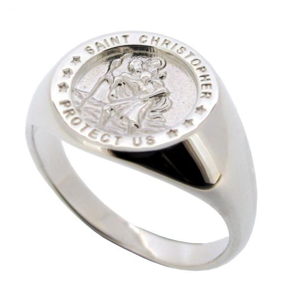 Sterling Silver St Christopher Ring - Love Silver Jewellery