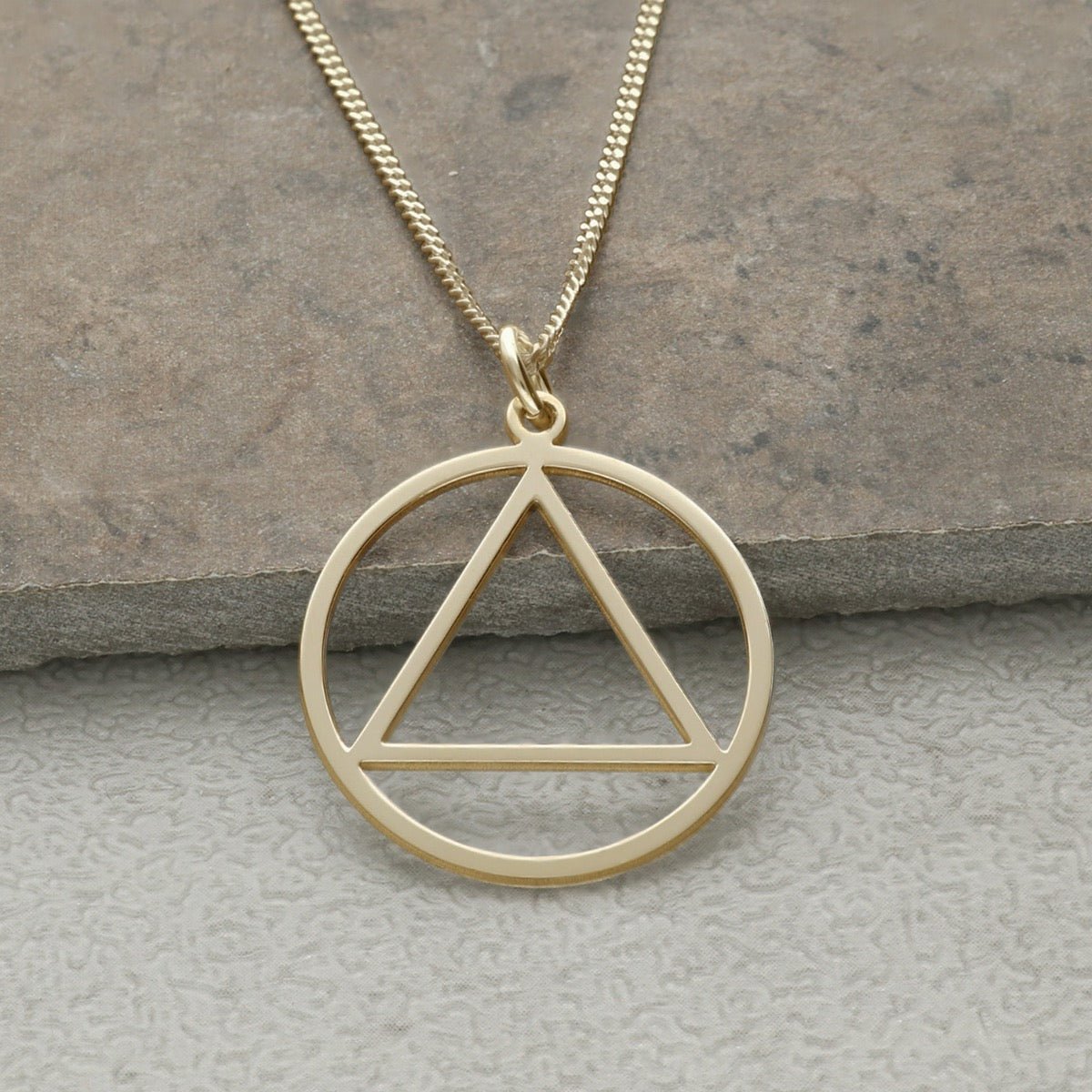 9ct Yellow Gold Plated Sobriety Recovery Pendant - Love Silver Jewellery