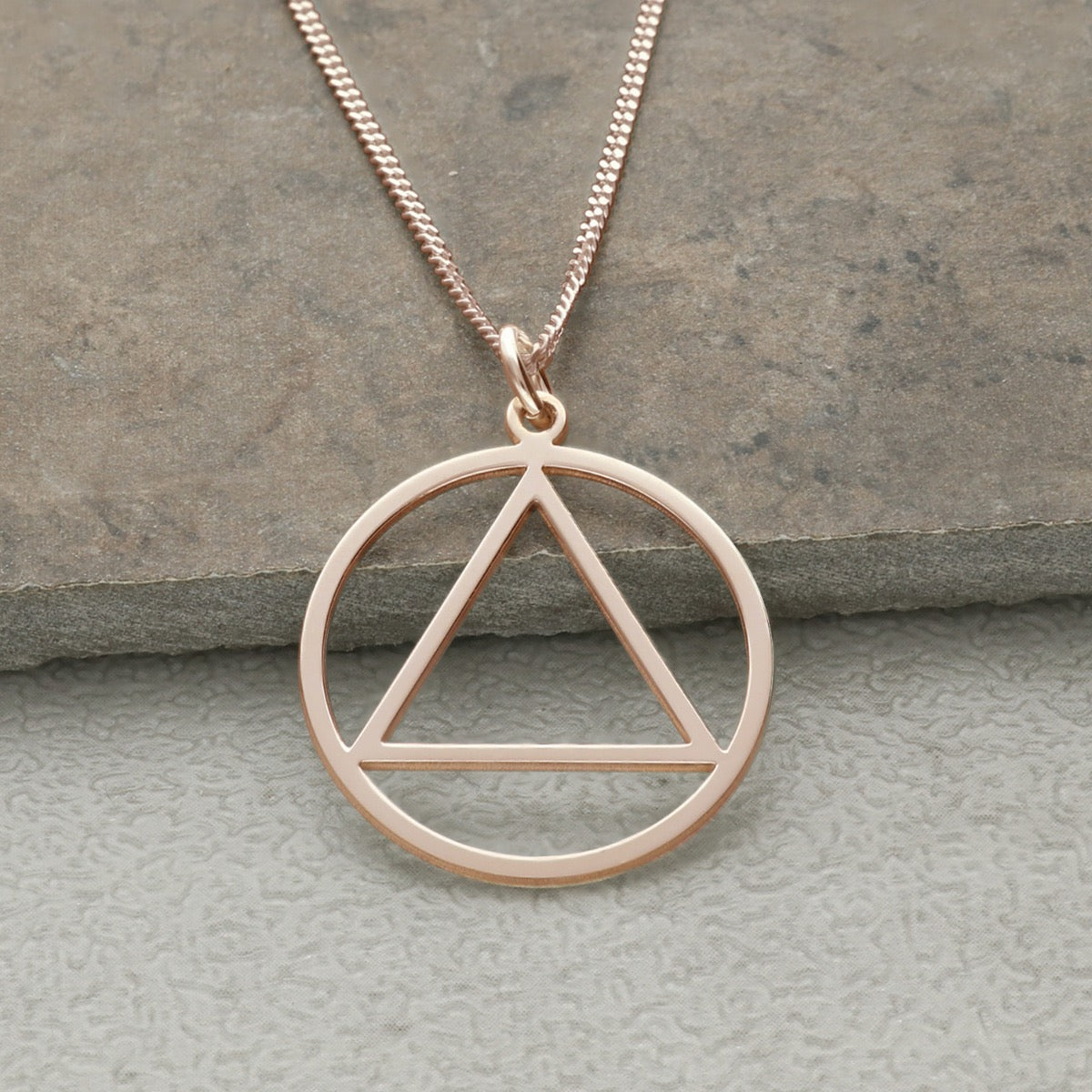 9ct Rose Gold Vermeil Sobriety Recovery Pendant