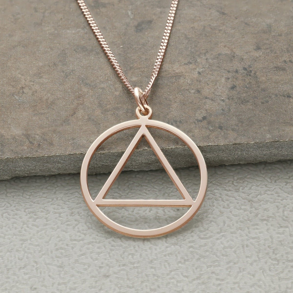 9ct Rose Gold Plated Sobriety Recovery Pendant - Love Silver Jewellery