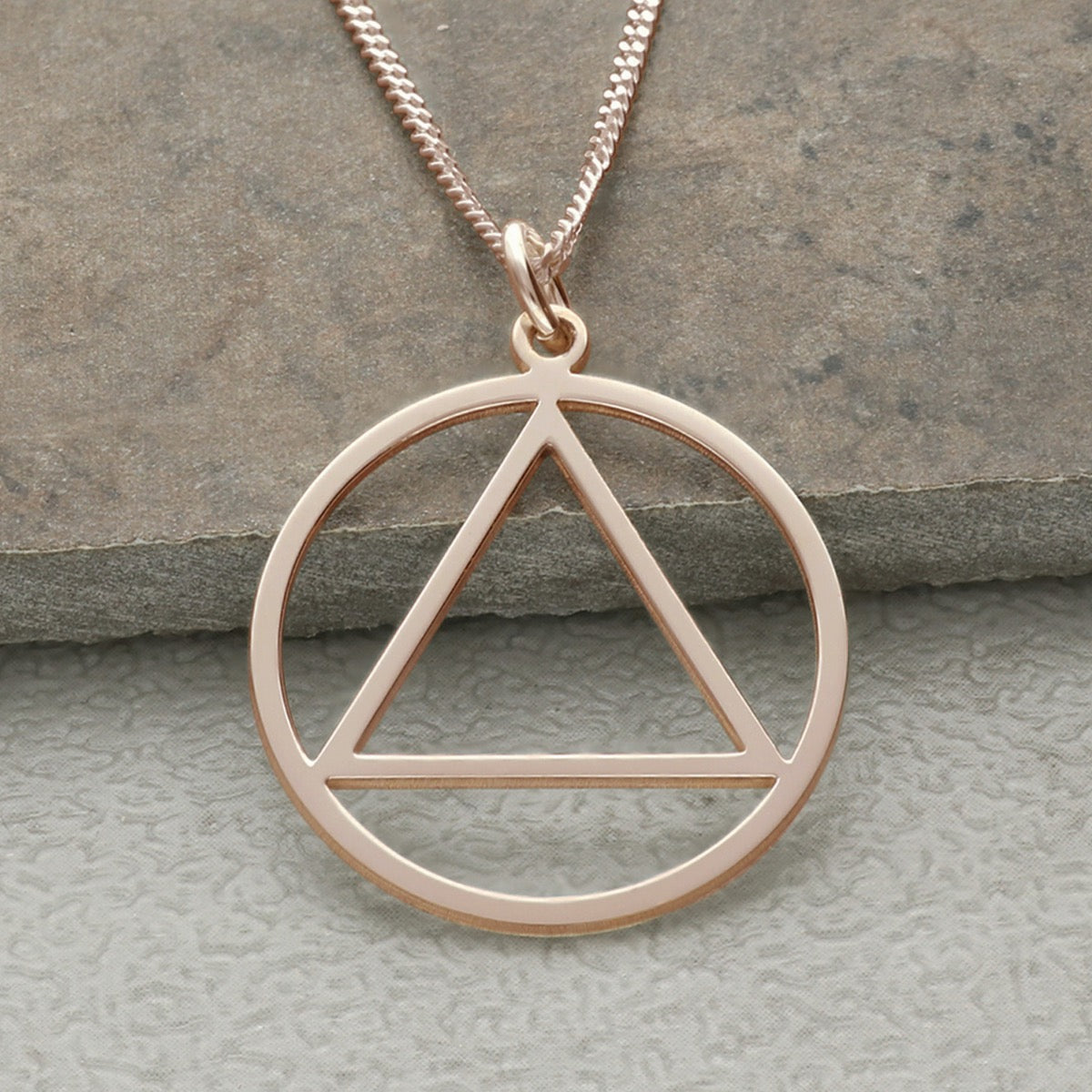 9ct Rose Gold Vermeil Sobriety Recovery Pendant