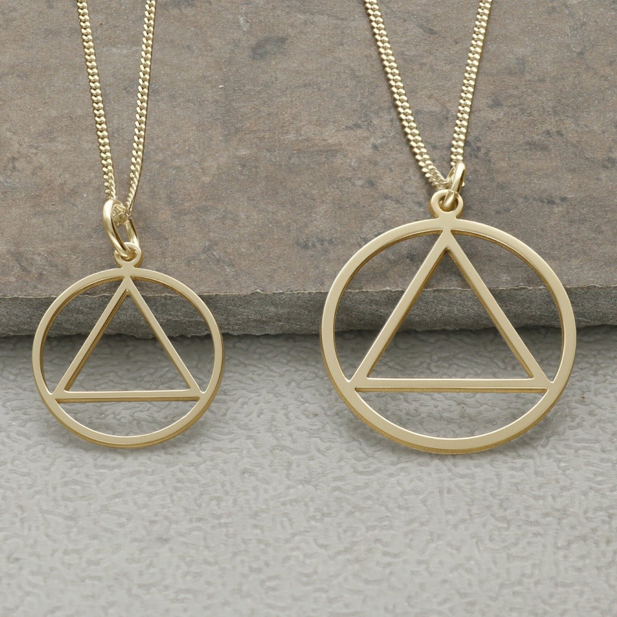 9ct Yellow Gold Plated Sobriety Recovery Pendant - Love Silver Jewellery