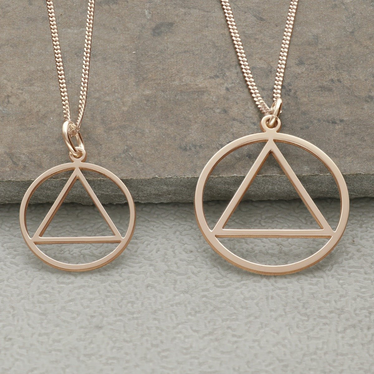 9ct Rose Gold Plated Sobriety Recovery Pendant - Love Silver Jewellery